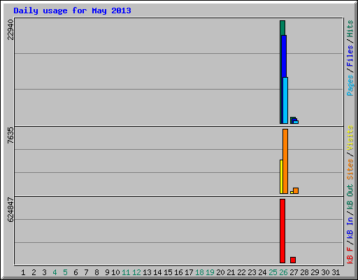 Daily usage for May 2013