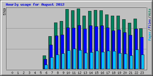 Hourly usage for August 2012