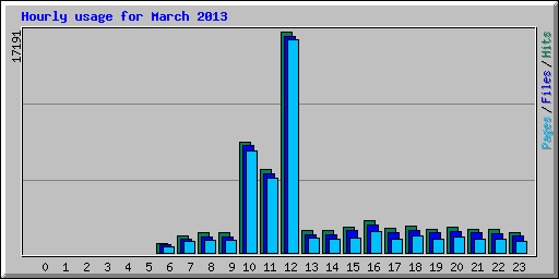 Hourly usage for March 2013